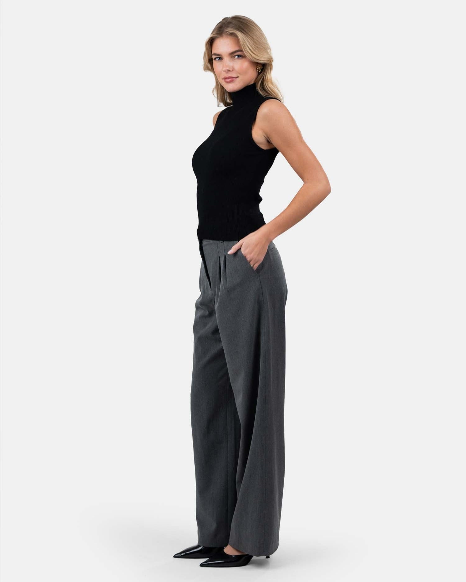 Highneck knitted Top Sort | Skagen - clothing.dk